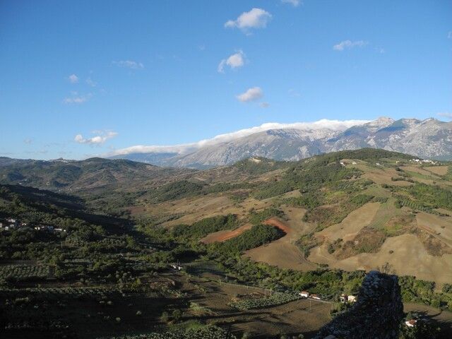 View from the top of Altino towards the snow-covered Maiella